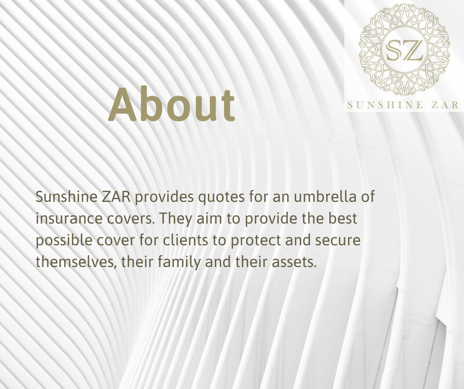 WeDesignZA's tweet photo. Sunshine ZAR provides quotes for an umbrella of #insurance cover.
#clientappreciation #thread https://t.co/GudZjUEQzp