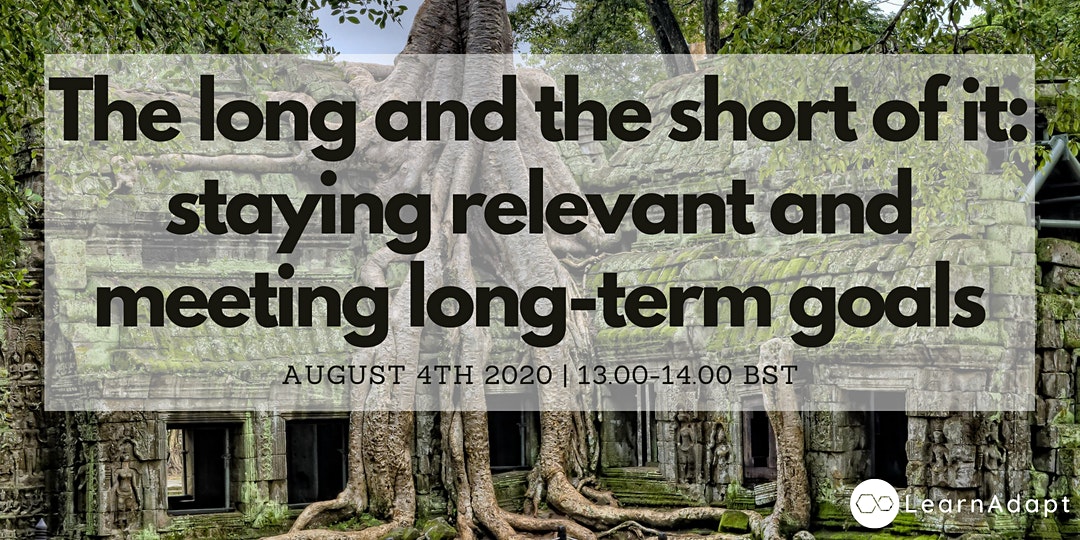 EmmaProud's tweet photo. Join us next Tuesday for @InnovateDFID LearnAdapt session

'The long and the short of it' to explore:

😷 How can we adapt to short term needs while
🔭 Still keeping an eye on long term goals?

https://t.co/5zlcBNhZ8m https://t.co/2GgLPDjTKq