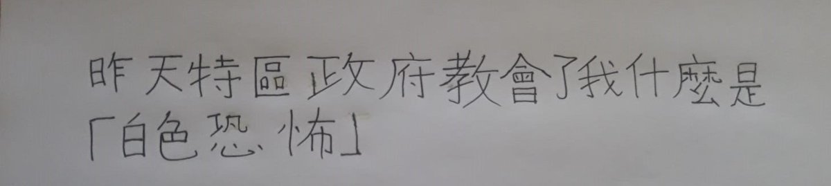 benedictrogers's tweet photo. #HongKongers: following the terrible arrests yesterday and the outrageous disqualification of pro-democracy candidates today, this is what I have written for my Chinese character practice 👇

I am always with you - a fellow "handfoot" - and will try to awaken the world 🙏 https://t.co/p9lRHcV2sc