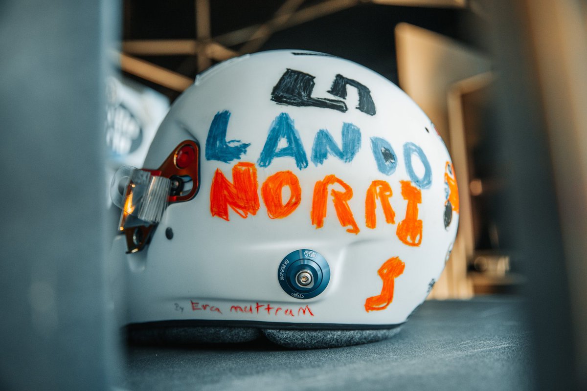 MattP1Gallagher's tweet photo. God I absolutely love new generation F1 drivers.

Lando picked this design drawn by one of his young fans to wear during this weekends GP 😍

What a f***ing hero https://t.co/9bvA5ziFbA