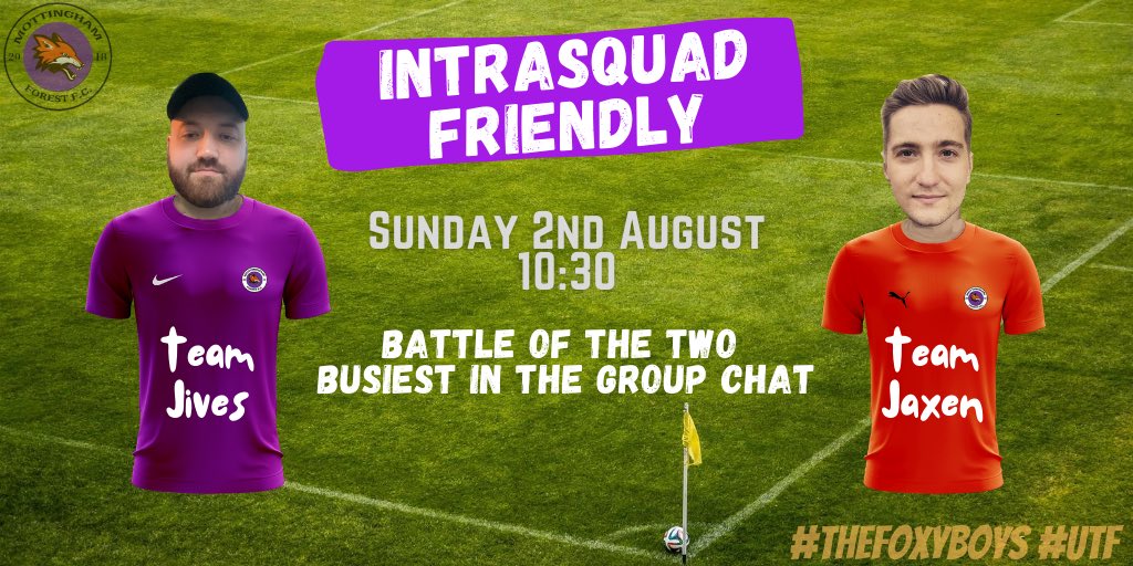 Buzzing to get back playing again this Sunday with an intrasquad game. This match has been 2 years and a whole lot of talking in the making: Team <a href="/Jives_93/">J</a> vs Team @JaxenFowler 🦊 #UTF #TheFoxyBoys