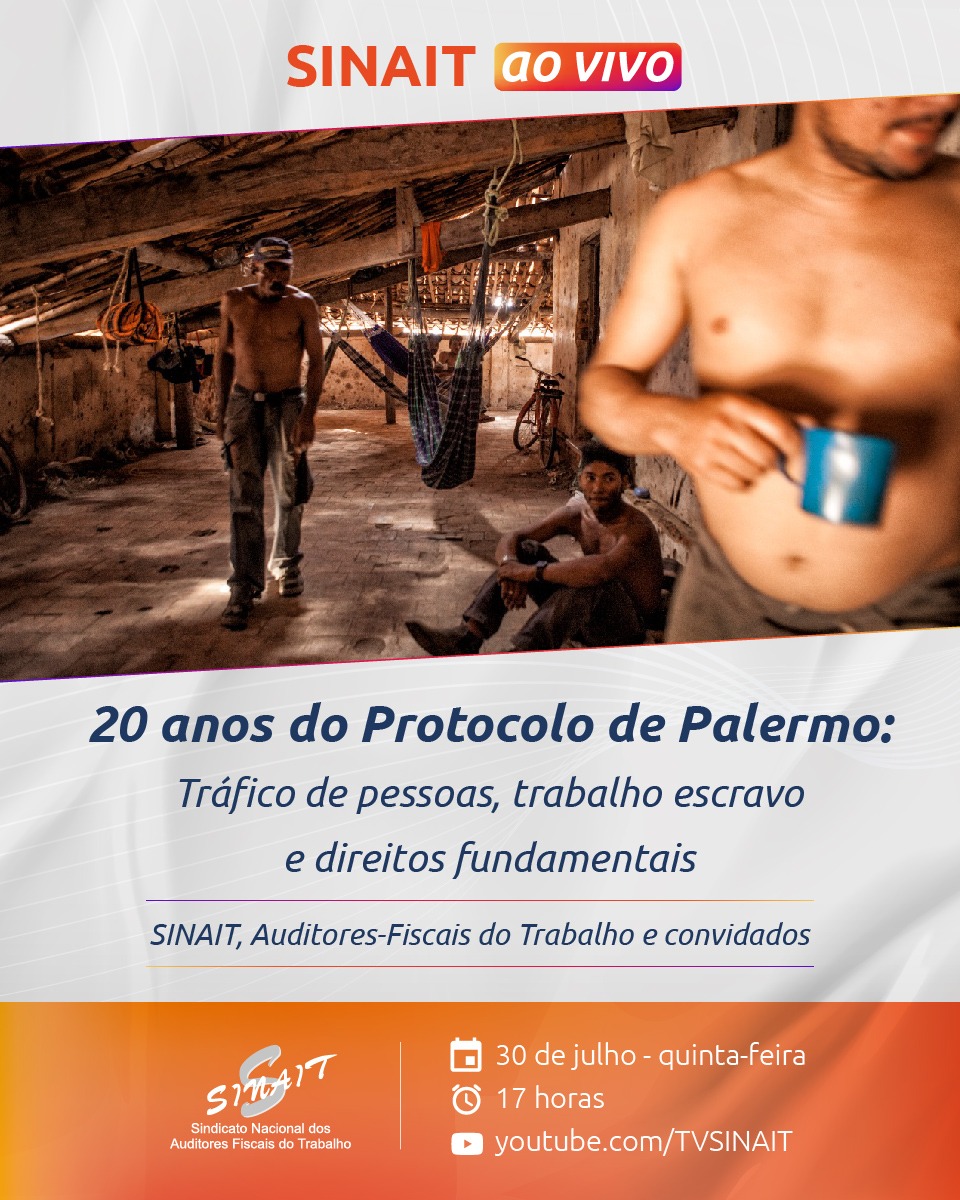 SINAITbr's tweet photo. É hoje! 17h, no canal TV SINAIT, no YouTube
20 anos do Protocolo de Palermo: Tráfico de pessoas, trabalho escravo e direitos fundamentais
Acompanhe e divulgue!
TV SINAIT - https://t.co/cR3KFHGUVu
#ProtocolodePalermo #Tráficodepessoas #Trabalhoescravo https://t.co/5YTceuPcxa