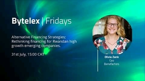Bytelex's tweet photo. The Zoom link for our #BytelexFridays https://t.co/5mGNNOElVb Pre-Event Webinar tomorrow on 'Alternative Financing Strategies; Rethinking financing for Rwandan high growth emerging companies' with BeneFactors CEO and founder Ms Olivia Zank is https://
https://t.co/UWvUjZQzCQ https://t.co/bnnjhPcAyl