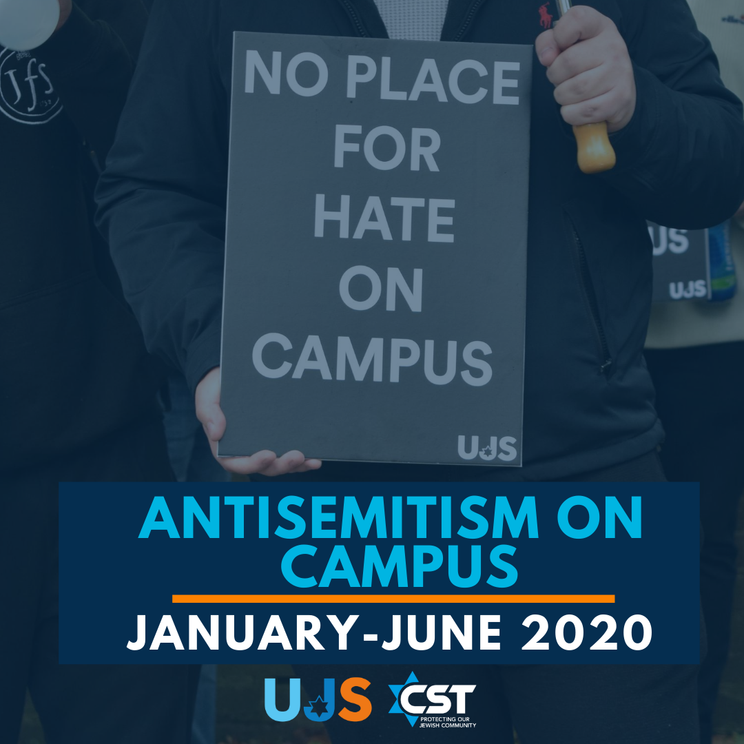 Today CST released their biannual report: ‘Antisemitic Incidents Report’ for January-June 2020 Once again we see a rise in antisemitism on campus. If you have been affected please contact us or Community Security Trust (CST) at their national emergency number 0800 032 3263