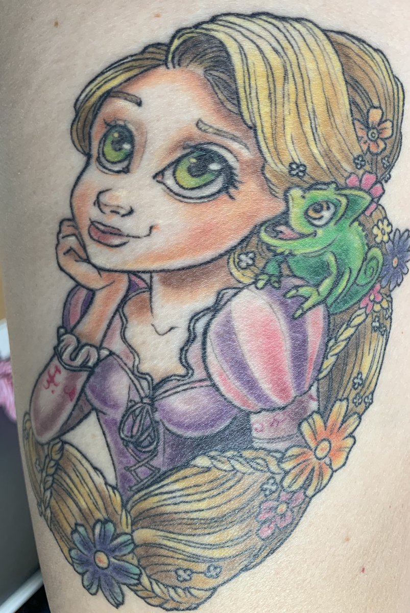 DisDreamGirls's tweet photo. Guess my mood resembles #Rapunzel right now... patiently waiting for my #Disneylife to begin #Disneyink #disneytattoo #girlswithtattoos https://t.co/YtoE2h3mZF