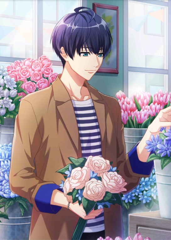 Tsumugi:you hug him from behind when he's gardening and he just lets you hang there. he hums in acknowledgement and smiles to himself but he's happy to let you do your thing. Hugs are usually in comfortable silence, he might be reading a book while you snuggle or smth similar