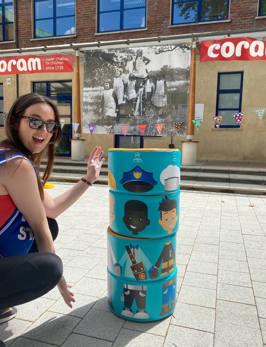 Coram's tweet photo. We are delighted to welcome adopters and children to our new style #AdoptionActivityDay, our first since lockdown. The sunshine is out and the team, activities and games are ready to go! https://t.co/hlpWml071v https://t.co/7lP5qSRYoy
