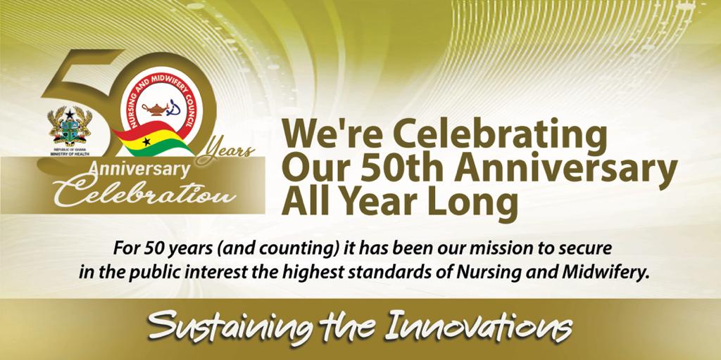 Join us to celebrate <a href="/NMCGH_Official/">N&MC Ghana</a> Golden Jubilee
#Nurses 
#Midwives
<a href="/NursingNow2020/">Nursing Now Challenge</a> 
@moigovgh 
<a href="/mohgovgh/">Ministry of Health, Ghana</a> 
<a href="/Joy997FM/">Joy 99.7 FM</a> 
<a href="/GBC_Ghana/">GTV</a> 
<a href="/ANANursingWorld/">American Nurses Association</a>