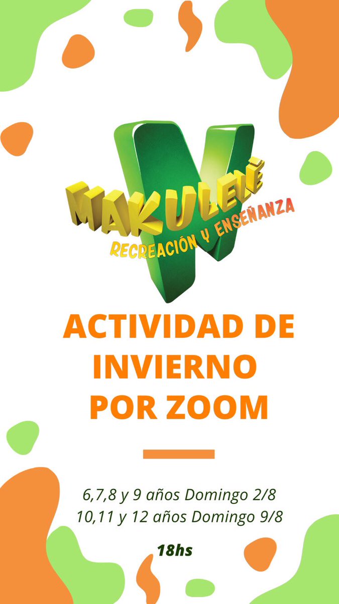 MatiasSelmo's tweet photo. Solo faltan 3 días para el MakuZoom 🎥 de l@s mas peques

🧒🏼👧🏻 6,7,8 y 9 años
Domingo 2/8 18hs
Ya están los primeros anotados

*NO TE QUEDES AFUERA Y MANDA MSJ RESERVANDO TU LUGAR * https://t.co/b0nzvvceky
