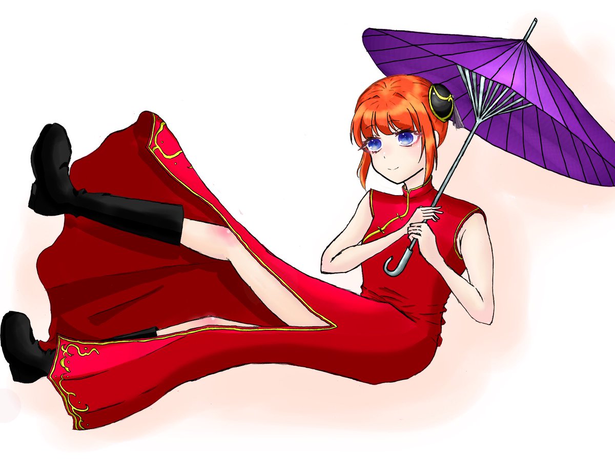 ゆあ 神楽描いてみました いつか神楽のコスプレしたいなー 銀魂 神楽 イラスト