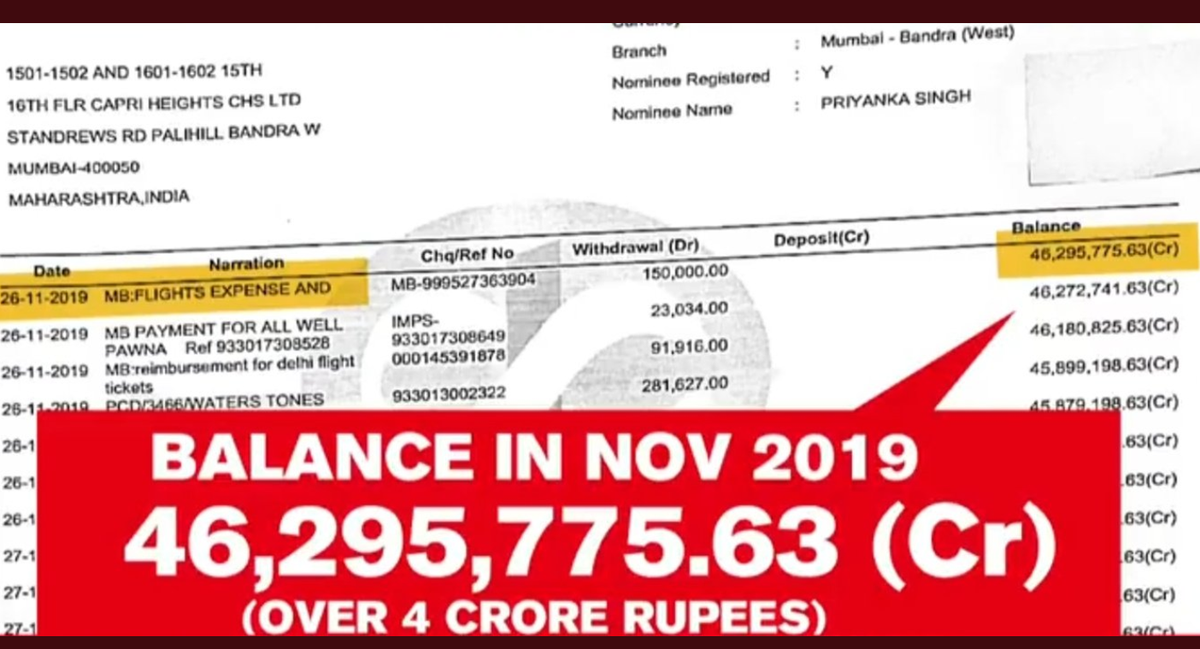 Sharanyashettyy's tweet photo. Sushant's Bank Balance in Nov 2019 Rs.4.6cr dropped to just little over Rs. 1 crore in Feb 2020. With most expenditures towards Rhea and her bro Showik. Flight tickets worth Rs. 81, 000 to Rhea's , parlour expense, worth over 1 lakh etc. Her bro's 4lakh worth hotel stay. https://t.co/6J0gxgHogo