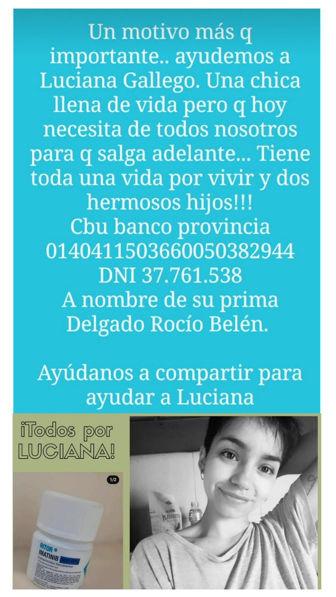ximenamgdd's tweet photo. La enfermedad no espera!!!!!! 
Luciana necesita la medicación para dar continuidad a su tratamiento!!!
Máxima ayuda y difusión, por favor!!!! 
- GENERAL VILLEGAS - 
@BAProvincia @SaludBAP @eltreceoficial @eltreceprensa @telefe @telefenoticias @canal9oficial @todonoticias https://t.co/rkom4buDKx