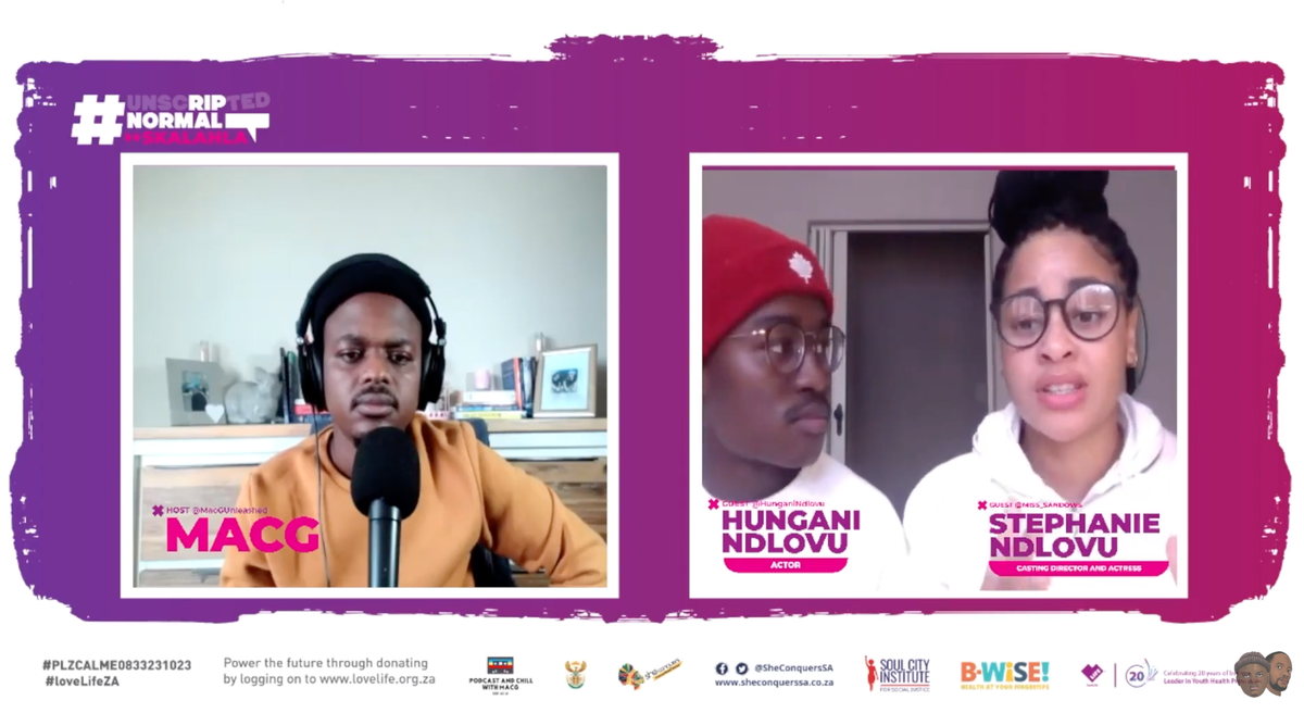 loveLifeNGO's tweet photo. "Firstly I think its rooted far deeper than just wanting a drink..."- @HunganiNdlovu shares what he thinks about alcohol abuse...👇🏾
What do you think about what he is touching on? 
#Skalahla 
#UnscriptedNormal https://t.co/bL6YdlXptc