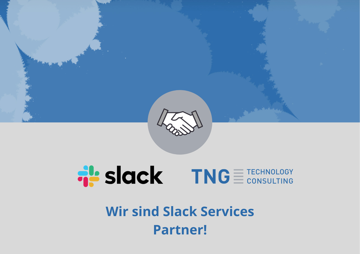 tngtech's tweet photo. Wir sind der erste Slack Services Partner in der DACH-Region! TNG aus München unterstützt Sie bei der Integration von Slack in Ihr Unternehmen. Egal ob für die Anbindung existierender IT-Systeme oder die Entwicklung spezifischer Apps, wir helfen: https://t.co/aReLvV9je8 @SlackHQ https://t.co/hQoLghZWbB