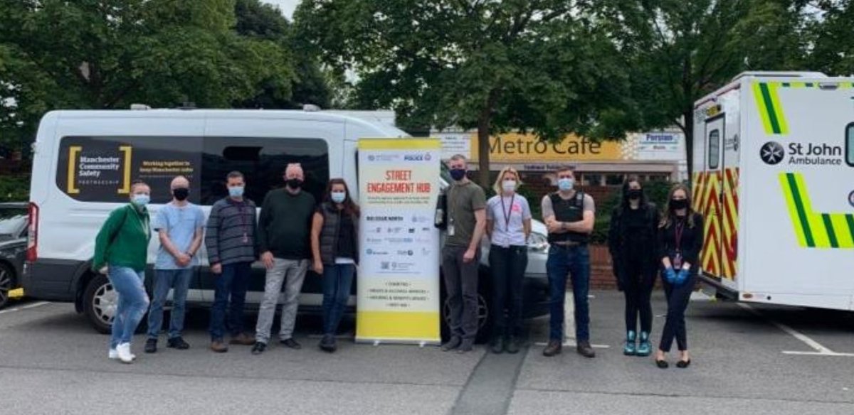 hacking4chorltz's tweet photo. I visited the #McrStreetEngagementHub in @Morrisons car park #chorlton today.A range of agencies &amp; charities giving support &amp; advice to people begging or homeless.Great to see @ReachOut_Com with @GMPCityCentre @stjohnambulance @grow_manchester @02pash @OnTheOut_ @ManCityCouncil https://t.co/tv6RvWti25