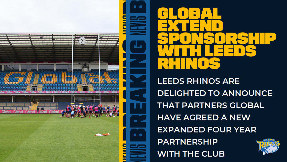 leedsrhinos's tweet photo. Leeds Rhinos &amp; @globalautocare have agreed a new 4⃣ year partnership which includes the naming rights for the Global East Stand at Emerald Headingley, thank you to the entire Global team for their continued support of the club
➡ Find out more here https://t.co/EzUoJCAgVb https://t.co/jKZcWcj26q