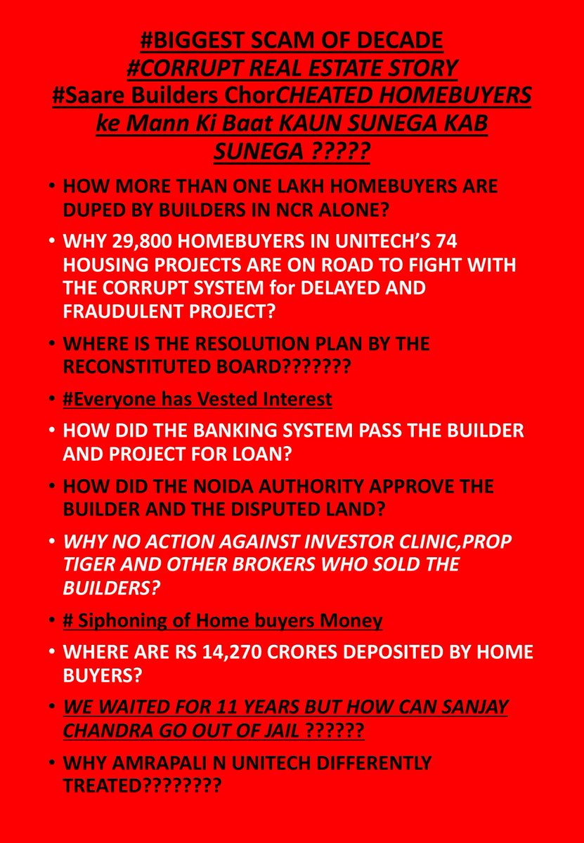 GnhBuyer's tweet photo. #REALESTATECORRUPTIONSTORY
#SCAMofdecade
Unitech Resolution Plan will decide the trust of buyers in Indian real estate tomorrow https://t.co/R7jOKRP8qI