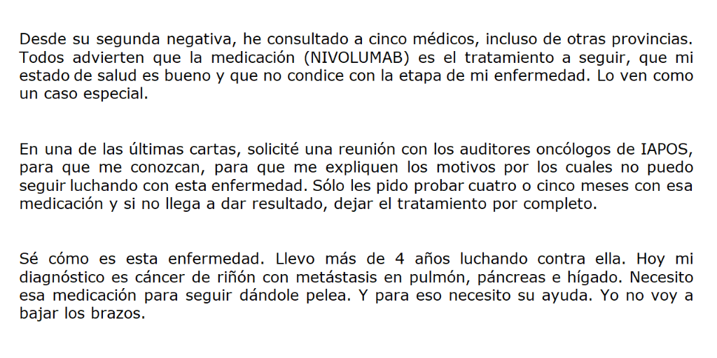 fabri_espindola's tweet photo. Mi papá tiene cáncer de riñón con metástasis en pulmón, páncreas e hígado. Necesita urgente una medicación para continuar el tratamiento y seguir dándole pelea a la enfermedad. Su obra social IAPOS @MinSaludSantaFe (de empleados públicos de @GobSantaFe) no la autoriza. https://t.co/j4EMVJkOi3