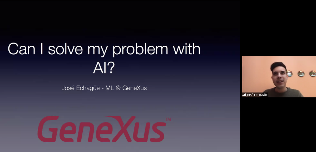 GeneXus's tweet photo. ¡Ahora! 🔵 Comienza @J_Echague en #DesafioAI ¿Qué es y para qué sirve la IA? Puntualmente abordará cómo
resolver problemas usando AI o ML https://t.co/Ty3ImTKbdm
#MachineLearning #AI #GeneXus
@Thales_Lab @GeneXus @IBMUruguay @CIE_ORT https://t.co/hL0JicsZqM
