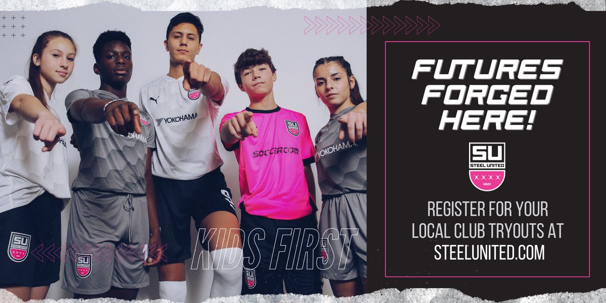We want YOU to join the club! Go to our website and click on your region to register for a tryout or open practice near you 👊 #SteelUnited #KidsFirst