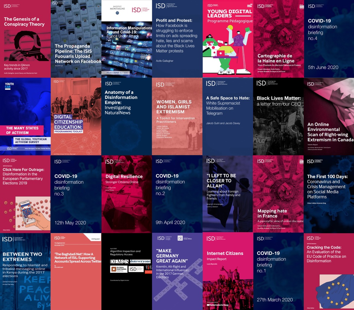 ISDglobal's tweet photo. All our publications, including ISD's pioneering research into extremism and disinformation, as well as our educational resources on online safety and digital citizenship are available as free downloads in our Publications section. https://t.co/j0vd5xTuOw https://t.co/uqN6BCAExU