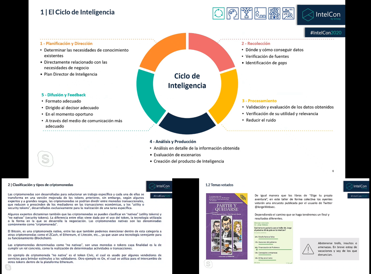 Cuarta jornada en la #IntelCon de la <a href="/gIntelSeg/">Ciberseguridad Cibervigilancia OSINT - Ginseg</a>.. 📡💻

Hoy con <a href="/JDiaz_Caneja/">Jose M. Diaz-Caneja</a>, <a href="/osint3r/">𝑪𝒊𝒃𝒆𝒓𝒊𝒏𝒕𝒆𝒍𝒊𝒈𝒆𝒏𝒄𝒊𝒂</a>, <a href="/mikiminoru/">Mercedes Muñoz (M)</a>, <a href="/RadioHacking/">David Marugán</a>, <a href="/diego_regueira/">_D13g0</a>, <a href="/Seifreed/">Marc R</a>, <a href="/dexter7980/">Dex</a>, <a href="/fierytermite/">V 🇦🇷</a>, <a href="/33root/">root</a>, <a href="/JorgeWebsec/">Jorge Coronado</a>, <a href="/Fran_Carcano/">Fran Carcaño</a>, <a href="/_pinopm/">Pino PM</a>, <a href="/ivanPorMor/">Iván Portillo</a> o <a href="/W4nn4Die/">W4nn4Die</a>.. casi ná.. 🔥🔍

#CiberJueves