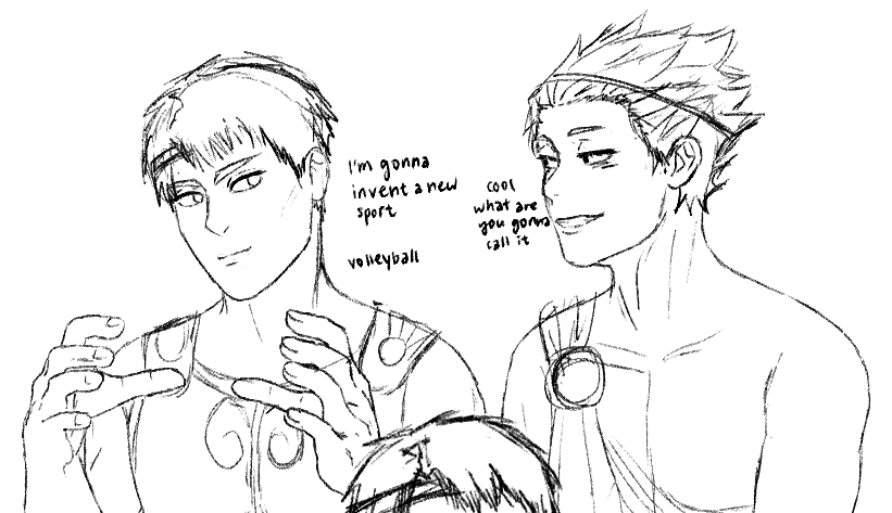 Haikyuu x Hercules AU is on the way #haikyuu #ushijimawakatoshi #tendousatori #haikyuufanart #haikyuuart #wip #ushiten