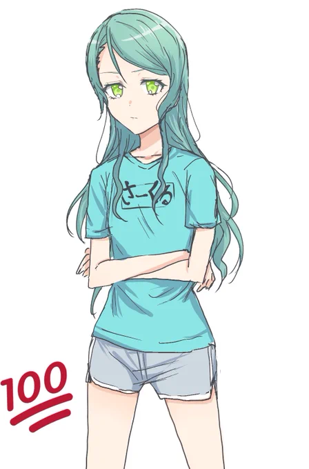ガルパピコの紗夜のTシャツ姿ありがとう 