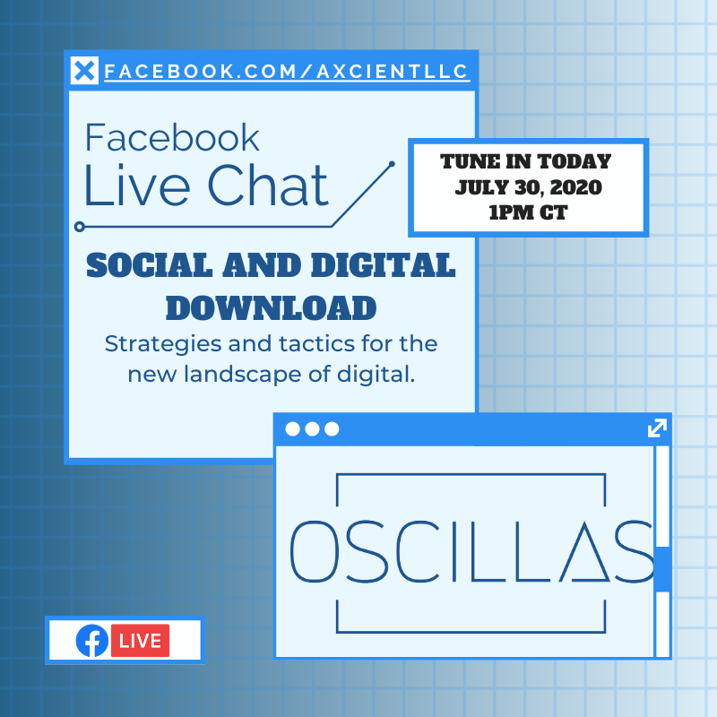 OscillasTech's tweet photo. Join us for an informal discussion alongside our partners over at @Axcient as we engage on how businesses have been forced to adapt their digital marketing programs in this "new normal."

Tune in today at 12:00pm MT/ 1:00pm CT on the Axcient Facebook page: https://t.co/DXlbvkrOrr https://t.co/wsxk2hbaZL