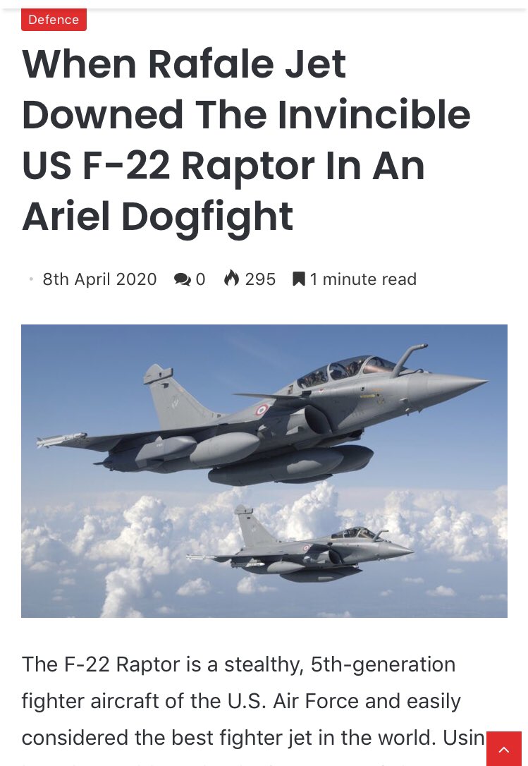 which means that right now stealth technology is overhyped and rafale can easily intercept J20 too* Both have AESA radar system, however it is not mentioned in J20 officials website. But Rafale has an edge here, it has radar jamming capabilities through its SPECTRA