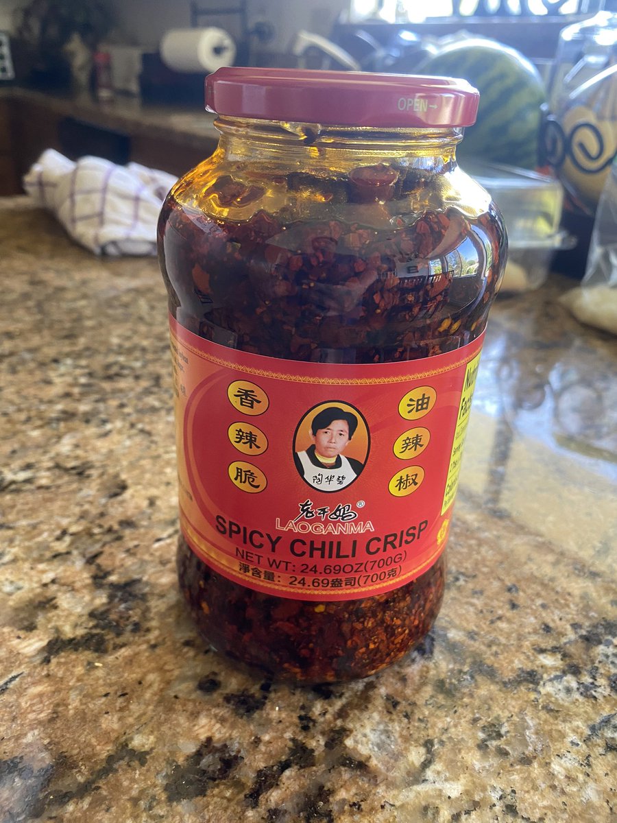 ryanSCBsantos's tweet photo. So i bought #laoganma to make #pepcorn. Then the other day we put it in an omelet and discovered it was delicious. Then my dad put it in a marinade for some chicken and that was great too. So weve officially joined the cult of laoganma and i now intend to put it in/on everything. https://t.co/kFLyJWUKTF
