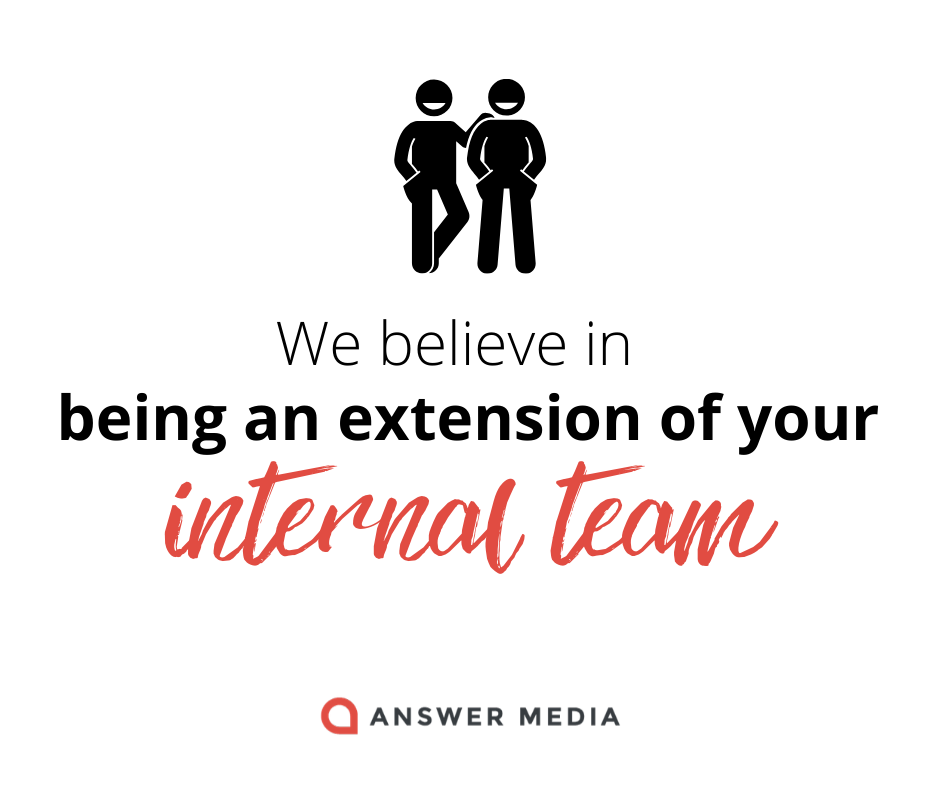 answer_media's tweet image. Got internal #videoresources, as well as people who spend significant time working on #videostrategy? There is nothing more powerful than serving as an extension of our partners’ internal team. More #stories need to be told with a trusted partner, like us! #AMCoreBeliefs