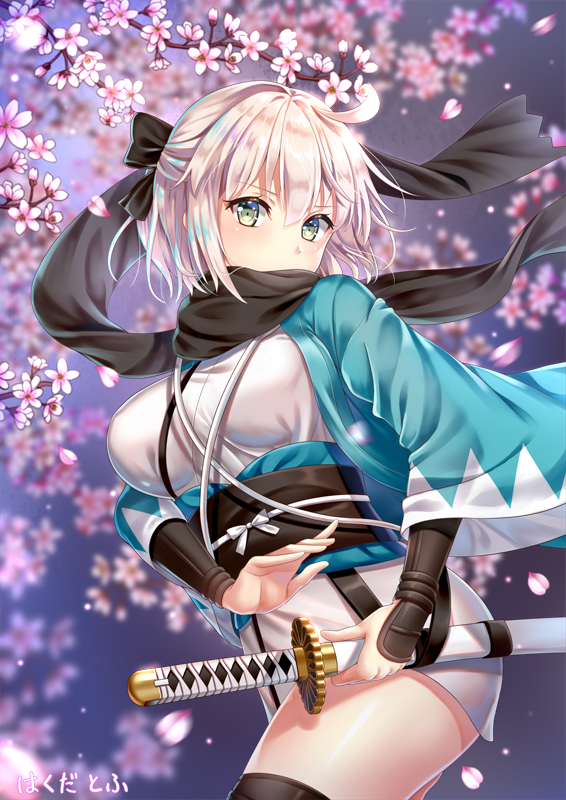 沖田総司 ,桜セイバー 「おめでとうございます?これからも沖田さんを描き続けたい
#FGO5周年 #FGO」|はくだ　とふのイラスト