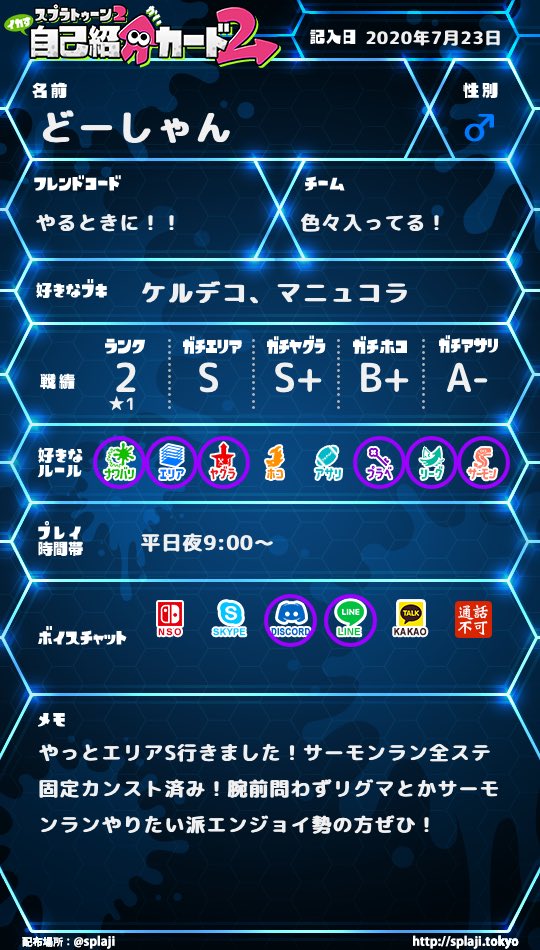 Twitter Search Analytics For スプラトゥーン2自己紹介カード Social Bearing