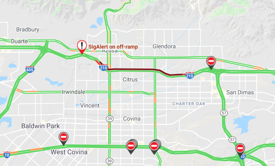 Go511 On Twitter Sigalert Azusa I 210 West Just East Of Irwindale Ave The Hov 1 2 And 3 Lines Blocked For An Unknown Duration Due To A Traffic Collision Https T Co Lkcroeyiux