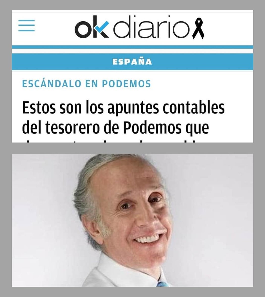 MarioDeLaOssaC's tweet image. Publican las cloacas, sin pruebas, que en Podemos hay una caja B. De lo del Rey, del Chalet de Abascal y sus dineros de Irán, del Pasaporte fascista que propone Madrid y Galicia o del jaque a Casado por Abascal no leemos nada. 
🗑️🤮 Esto sí se escribe con B, con B de #BASURA.