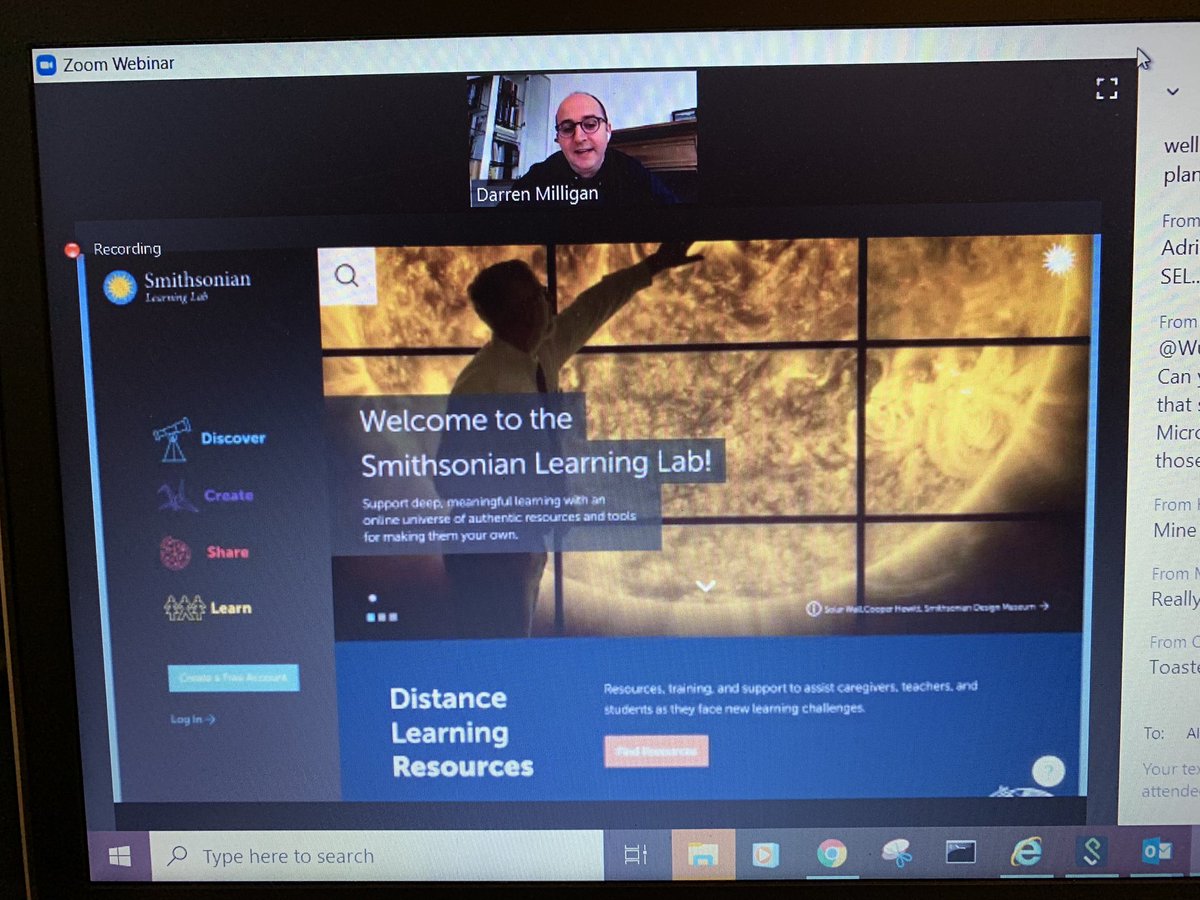 H2OEducator's tweet image. Just had session on an amazing resource for distance learning, the Smithsonian Learning Lab. People can search over 5 million items, photos,etc, then create lessons using those items. Has saved lessons others made. Going to play around on it. #smithsonianapi @SmithsonianScie