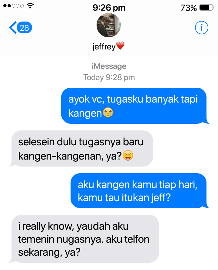 yunotalks's tweet photo. 》alternative universe《
○○○ long distance relationship ○○○

>>> jung jaehyun <<<

ldr itu kuncinya mudah yaitu komitmen, saling percaya, sabar. pasti semuanya berjalan dengan lancar kok. 
"sabar, sabar, semua pasti ada saatnya." https://t.co/2XMNc8bPJV