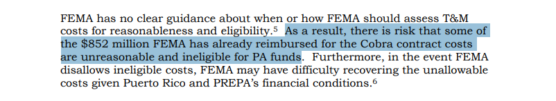 Taxpayer money may have been paid out improperly, and because of Prepa's bankruptcy, may be difficult to get back.