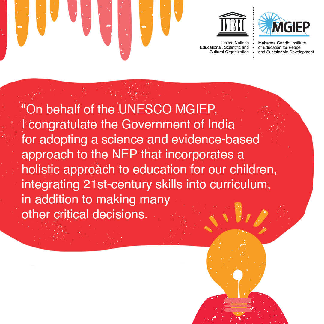 UNESCO_MGIEP's tweet photo. Anantha Duraiappah, Director, UNESCO MGIEP on National Education Policy 2020 #NEP2020 https://t.co/tpBAqp1dMW