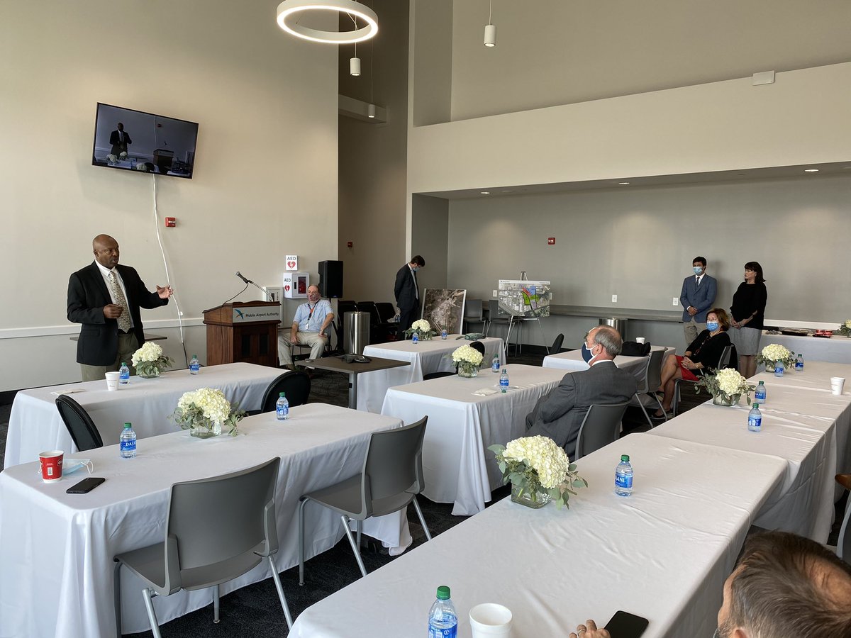 MayorStimpson's tweet image. Receiving an update on the Mobile Airport Authority’s master plan for redevelopment of Brookley Field. The opportunity to expand our downtown airport is a game-changer for our community