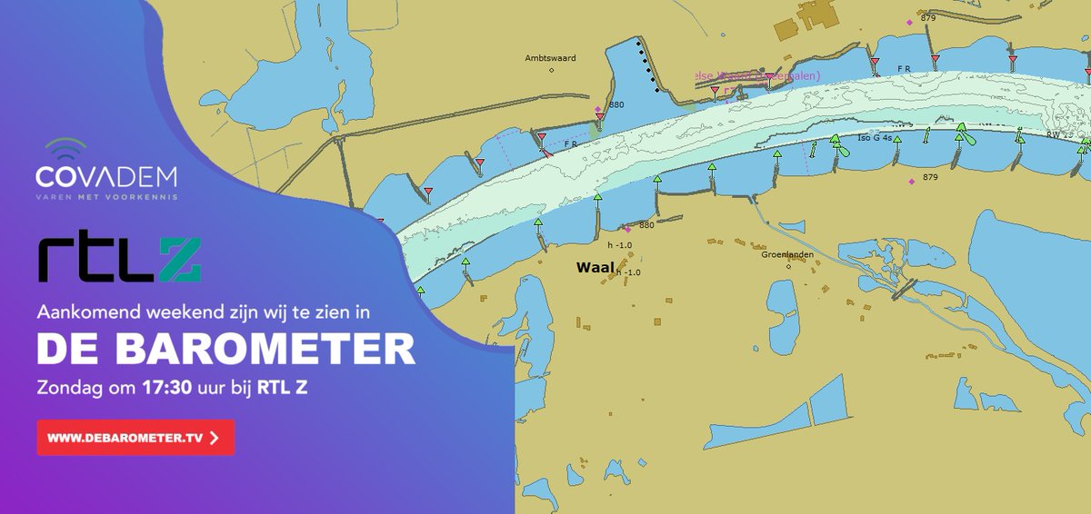 AutenaMarine's tweet photo. Gaat dat zien, gaat dat zien! @CoVademIWT aanstaande zondag om 17.30 uur op TV bij @RTLZ. Meeuwis van Wirdum (Co-founder CoVadem) over actuele waterdiepten en waterstand voorspellingen door Coöperatieve dieptemetingen. Een innovatieve oplossing voor een duurzame #binnenvaart. https://t.co/mRkw3Lf681