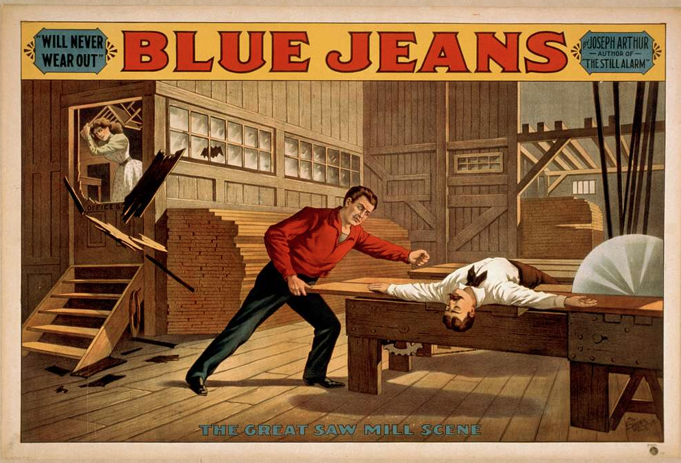 Tons of thrilling melodrama on show here, but I can't help thinking that the play's title might not *quite* do it justice. Were they sponsored by Levi's or something?! (1899)