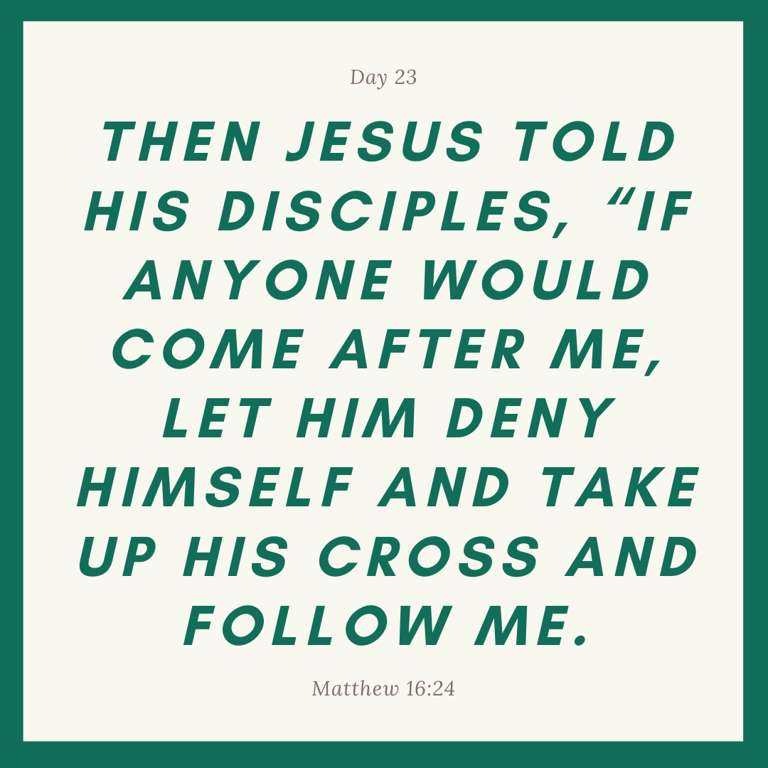 UCatOKSTATE's tweet photo. - Day 23 -
Continue this prayer on your own, basking in God’s lavish grace on us.  Contemplate how that grace might compel you put His will above your own or to follow Him in places of discomfort. https://t.co/LcHIzt29a3