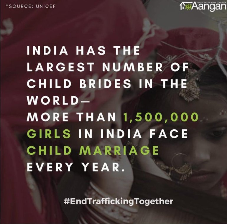 Angshupriya_D's tweet photo. Whenever I speak to my friends and contemporaries about child marriage, they have often expressed a sense of surprise to know that India still has the highest number of child marriages in the world.
#ChildTrafficking #WorldDayAgainstTrafficking @MinistryWCD @Aangan_Trust https://t.co/BVeOsehW2u