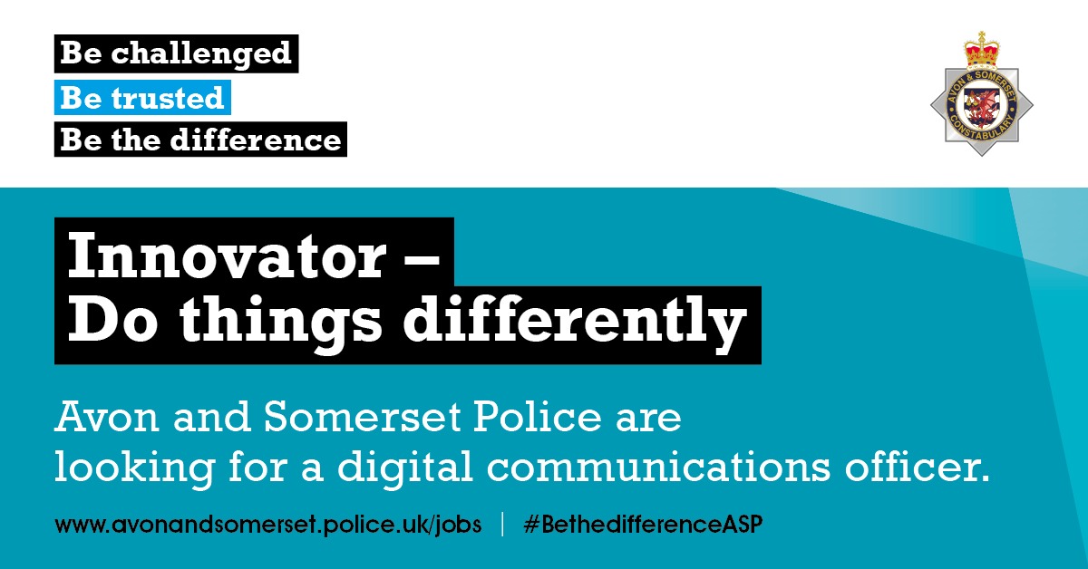 Charlotte_Amy's tweet photo. Could you make a lasting difference as a digital communications officer for @ASPolice?

If you want to work for a dynamic, forward-thinking organisation, where you will be valued, inspired and feel rewarded, find out more and apply: https://t.co/PpTDoPD5UQ 

#BethedifferenceASP https://t.co/5ReV7EyZfy