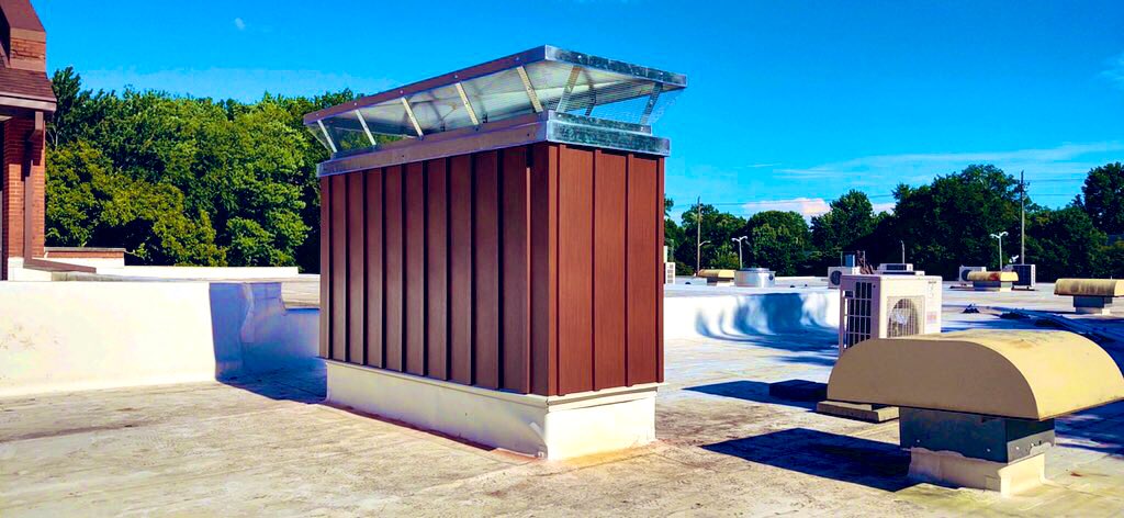 LoughBrothers's tweet photo. We also install new chimney caps, any size needed!  First two pics are of a brick covering with Tru Cedar metal siding to help save on cost and give a new modern look! Last two are a rebuilt chimney from roof deck w/ copper flashing an stainless steel black cap! https://t.co/TcRMXnBNHC