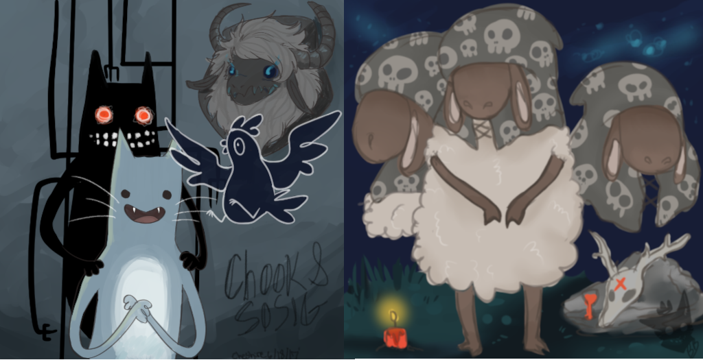 Check out these two fanart gems we had the pleasure to find. The lovely characters are from <a href="/TookiPalooki/">TookiPalooki</a>'s Chook &amp; Sosig! ✨❣️

Find the talented artist here: cheshiresgrin.tumblr.com