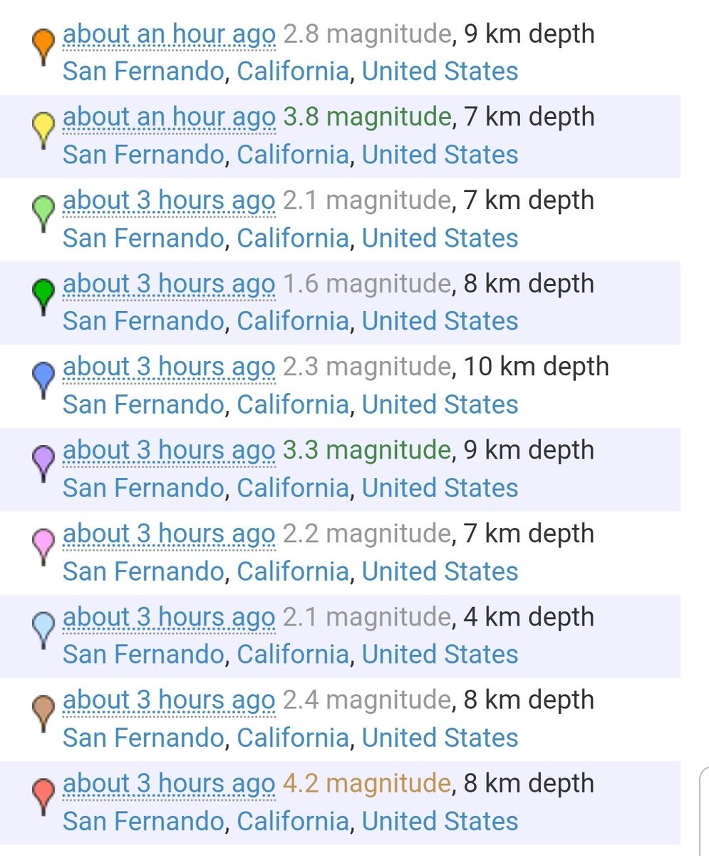Calabasas_Ash's tweet photo. 20 earthshakes in San Fernando Valley only in... 3 hrs...! 😳#laearthquake #sanfernandovalley #California https://t.co/M4MFF90pJl