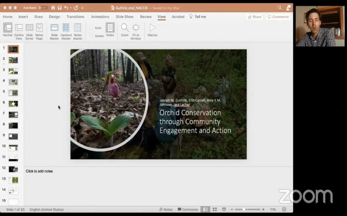 Grassroots organizing to study orchids in a privately-owned landscape: a case study in northwestern Virginia from  @JoeGuthrie8  @smithsonian  @NationalZoo #NACCB2020  #Conservation  #ScienceForAll  #CitizenScience